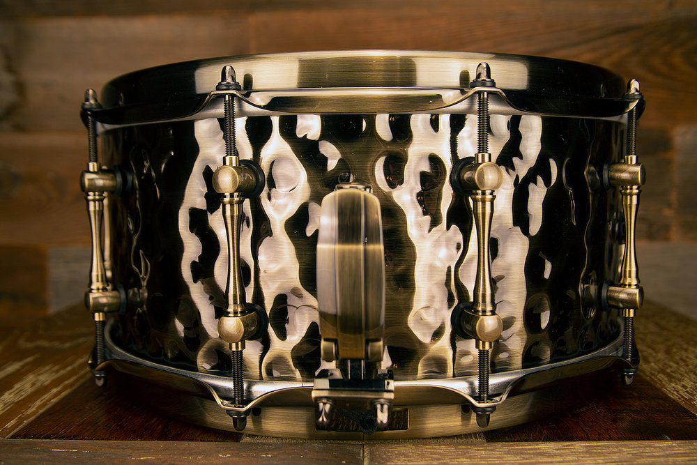 MAPEX BLACK PANTHER 14 X 6.5 HAMMERED BRASS SNARE DRUM - THE SLEDGEHAM –  Drumazon