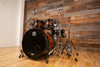 MAPEX SATURN IV EXOTIC 4 PIECE DRUM KIT, TRANSPARENT ASH BURL BURST (PRE-LOVED)