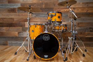 MAPEX SATURN V EXOTIC CLUB CLASSIC (BOP) 3 PIECE DRUM KIT, AMBER MAPLE BURL