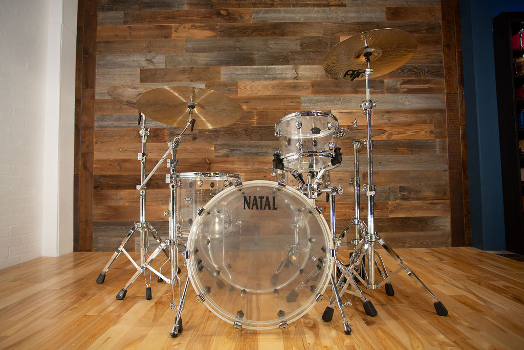 NATAL ARCADIA ACRYLIC 3 PIECE DRUM KIT, TRANSPARENT – Drumazon