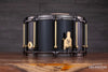 NOBLE & COOLEY 14 X 8 SS CLASSIC SOLID MAPLE SHELL SNARE DRUM, PIANO BLACK, BLACK / BRASS FITTINGS