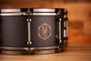 NOBLE & COOLEY 13 X 6.5 WALNUT PLY SNARE DRUM MATTE BLACK WITH WALNUT REVEAL BADGE AND BLACK CHROME FITTINGS