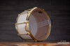 NOBLE & COOLEY 14 X 8 SS CLASSIC SOLID MAPLE SHELL SNARE DRUM, IVORY GLOSS, BRASS FITTINGS