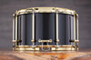 NOBLE & COOLEY 14 X 8 SS CLASSIC SOLID MAPLE SHELL SNARE DRUM, PIANO BLACK, BRASS FITTINGS