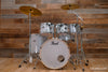 PEARL EXPORT EXX 6 PIECE DRUM KIT WITH HARDWARE AND SABIAN SBR CYMBALS, ARCTIC WHITE SPARKLE