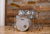 PEARL EXPORT EXX 6 PIECE DRUM KIT WITH HARDWARE AND SABIAN SBR CYMBALS, ARCTIC WHITE SPARKLE