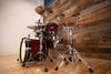 TAMA STARCLASSIC BUBINGA 5 PIECE DRUM KIT, GARNET QUILTED BUBINGA BURST, BLACK NICKEL FITTINGS (PRE-LOVED)