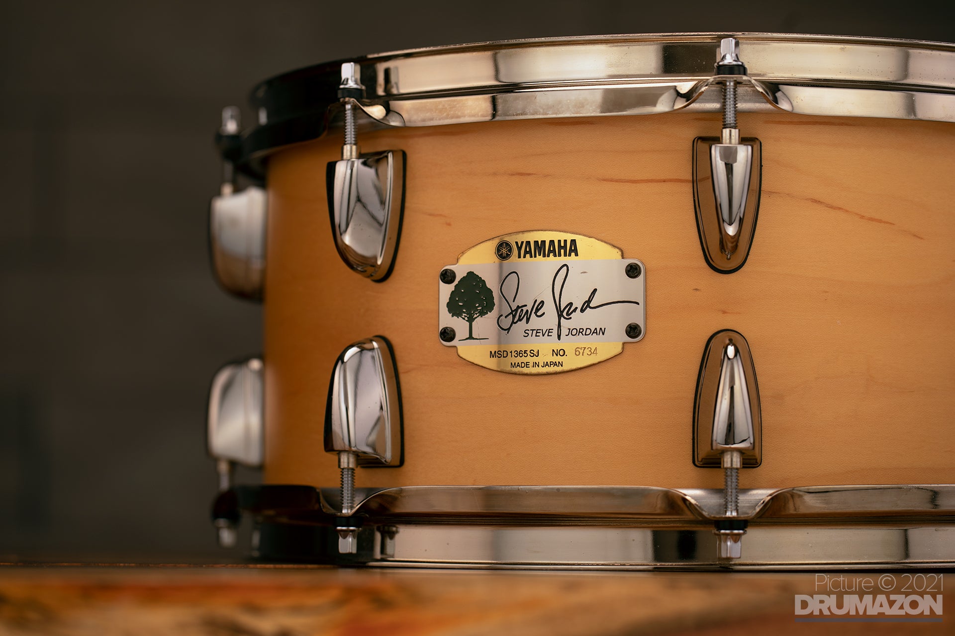 YAMAHA 13 X 6.5 STEVE JORDAN MSD1365SJ SIGNATURE MAPLE SNARE DRUM, (PR –  Drumazon