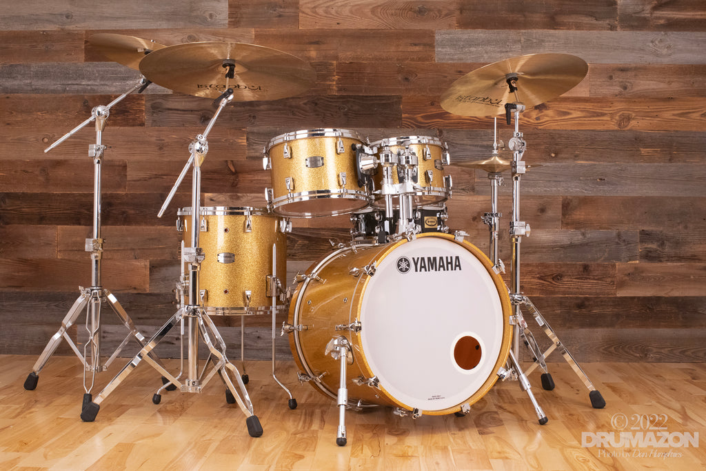 YAMAHA ABSOLUTE HYBRID MAPLE 4 PIECE DRUM KIT, GOLD CHAMPAGNE 