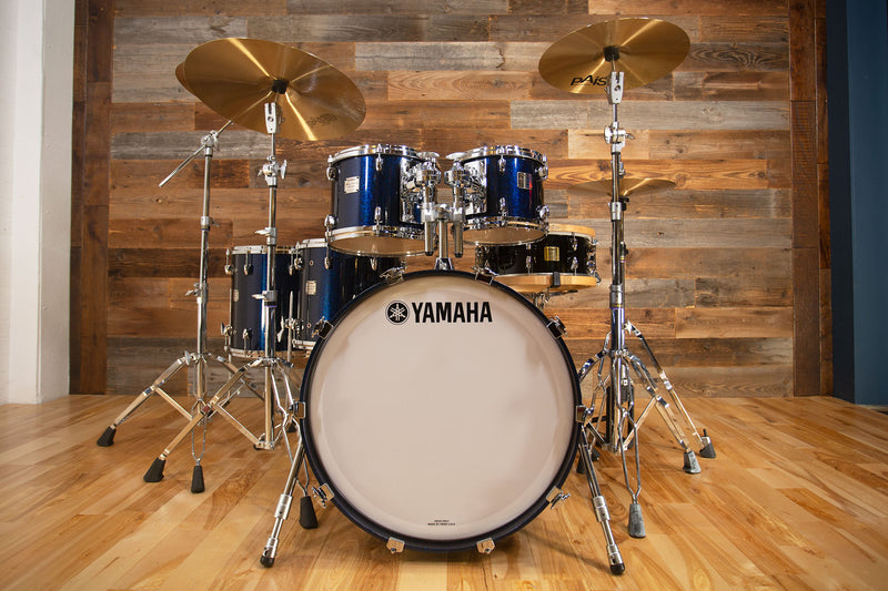 YAMAHA MAPLE CUSTOM ABSOLUTE 5 PIECE DRUM KIT, MIDNIGHT BLUE SPARKLE  (PRE-LOVED)